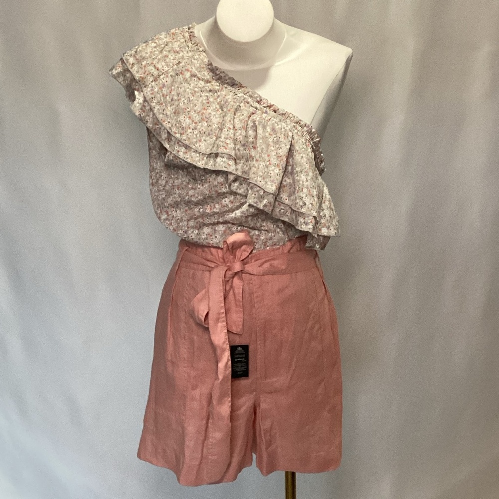 15. One-Shoulder Floral Ruffle Top NWOT Size XL - Picture 4 of 6